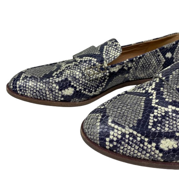 MADEWELL Grey & Black Embossed Snakeskin Alex Loafers - Picture 3 of 12